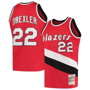 Eccezionale Bellissimo Magnifico Clyde Drexler Portland Trail Blazers 1983/84 Hardwood Classics Swingman Jersey Red  per i veri fan