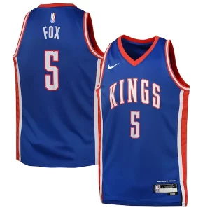 Eccezionale Comodo De'Aaron Fox Sacramento Kings Nike Youth 2024/25 Swingman Player Jersey City Edition Blue  per i veri fan
