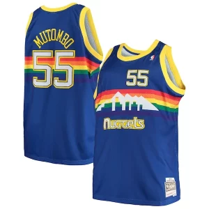 Eccezionale Dikembe Mutombo Denver Nuggets 1991/92 Big & Tall Hardwood Classics Swingman Jersey Royal  per i veri fan