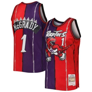 Eccezionale Fantastico Magnifico Tracy McGrady Toronto Raptors Hardwood Classics 1998/99 Split Swingman Jersey Purple/Red  per i veri fan