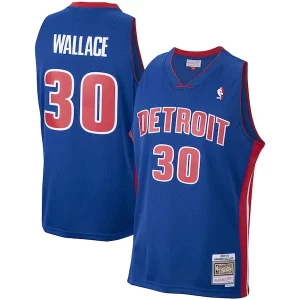 Eccezionale Fantastico Rasheed Wallace Detroit Pistons 2003/04 Hardwood Classics Swingman Jersey Royal  per i veri fan