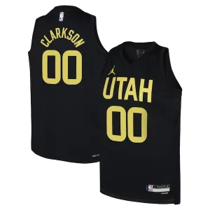 Eccezionale Jordan Clarkson Utah Jazz Jordan Brand Youth Swingman Jersey Statement Edition Black  per i veri fan