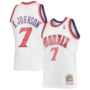 Eccezionale Kevin Johnson Phoenix Suns 1988/89 Hardwood Classics Swingman Jersey White  per i veri fan