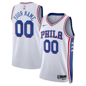 Eccezionale Lussuoso Moderno Philadelphia 76ers Nike Unisex 2022/23 Swingman Custom Jersey White Association Edition per i veri fan