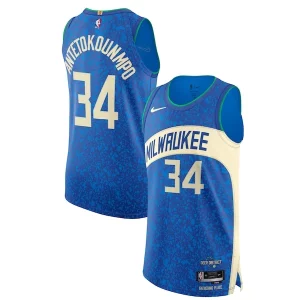 Eccezionale Nike Giannis Antetokounmpo Milwaukee Bucks Authentic Jersey City Edition Blue  per i veri fan