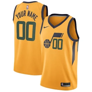 Eccezionale Splendido Sofisticato Utah Jazz Nike Swingman Custom Jersey Statement Edition Gold  per i veri fan