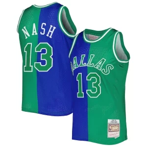 Eccezionale Steve Nash Dallas Mavericks Hardwood Classics 1998/99 Split Swingman Jersey Blue/Green  per i veri fan