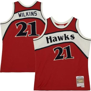Eccezionale Versatile Dominique Wilkins Atlanta Hawks 1986/87 Hardwood Classics Off Court Swingman Jersey Red  per i veri fan