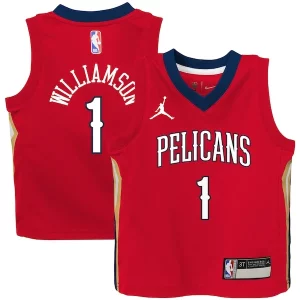 Eccezionale Zion Williamson New Orleans Pelicans Jordan Brand Toddler 2020/21 Jersey Red Statement Edition  per i veri fan