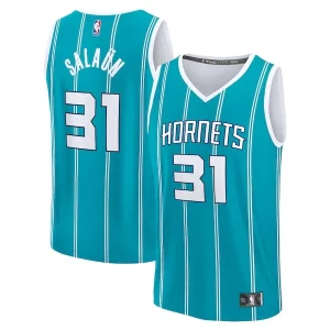 Elegante Accattivante Tidjane Salaun Charlotte Hornets 2024 NBA Draft Fast Break Player Jersey Icon Edition Teal  per i veri fan