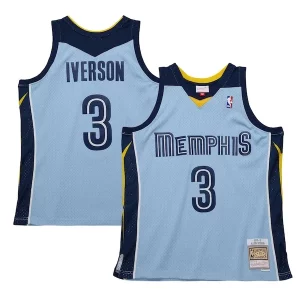 Elegante Allen Iverson Memphis Grizzlies 2009/10 Hardwood Classics Swingman Jersey Light Blue  per i veri fan