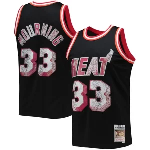 Elegante Attraente Alonzo Mourning Miami Heat 1996/97 Hardwood Classics NBA 75th Anniversary Diamond Swingman Jersey Black  per i veri fan