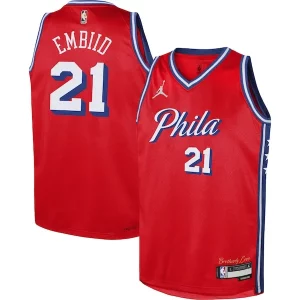 Elegante Delizioso Joel Embiid Philadelphia 76ers Jordan Brand Youth Swingman Jersey Statement Edition Red  per i veri fan