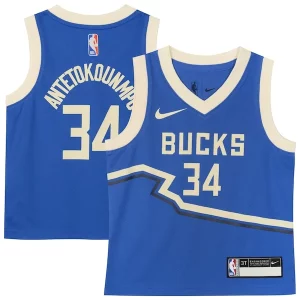 Trendy Giannis Antetokounmpo Milwaukee Bucks Nike Toddler 2024/25 Swingman Player Jersey City Edition Royal  per i veri fan