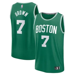 Splendido Lussuoso Jaylen Brown Boston Celtics Fast Break Replica Player Jersey Icon Edition Kelly Green  per i veri fan