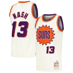 Elegante Lussuoso Steve Nash Phoenix Suns Chainstitch Swingman Jersey Cream  per i veri fan