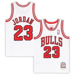 Elegante Michael Jordan Chicago Bulls Preschool 1997/98 Hardwood Classics Authentic Jersey White/Black/Red  per i veri fan