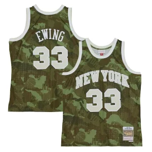 Elegante Patrick Ewing New York Knicks Hardwood Classics 1991/92 Ghost Green Swingman Jersey Camo  per i veri fan