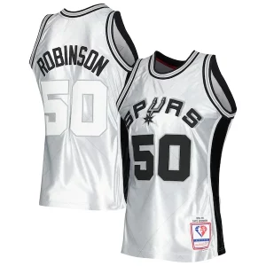 Elegante Resistente Ottimo David Robinson San Antonio Spurs 1998/99 Hardwood Classics 75th Anniversary Swingman Jersey Platinum  per i veri fan