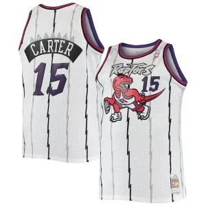 Elegante Trendy Vince Carter Toronto Raptors 1998/99 Big & Tall Hardwood Classics Swingman Jersey White/Purple  per i veri fan