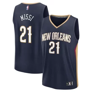 Elegante Yves Missi New Orleans Pelicans Youth 2024 NBA Draft Fast Break Player Jersey Icon Edition Navy  per i veri fan