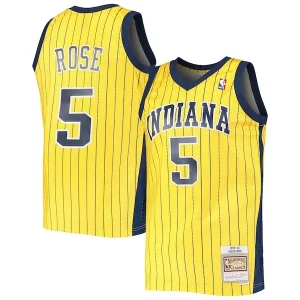 Fantastico Accattivante Jalen Rose Indiana Pacers 1999/00 Hardwood Classics Swingman Jersey Gold  per i veri fan