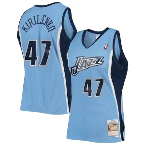 Fantastico Andrei Kirilenko Utah Jazz 2009/10 Hardwood Classics Swingman Jersey Powder Blue  per i veri fan