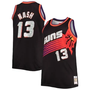 Fantastico Delizioso Elegante Steve Nash Phoenix Suns Big & Tall 1996/97 NBA 75th Anniversary Diamond Swingman Jersey Black  per i veri fan