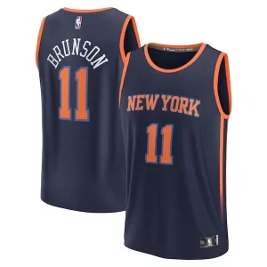 Fantastico Elegante Jalen Brunson New York Knicks Fast Break Replica Player Jersey Statement Edition Navy  per i veri fan