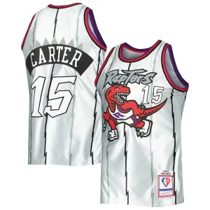 Fantastico Magnifico Splendido Vince Carter Toronto Raptors 1998/99 Hardwood Classics 75th Anniversary Swingman Jersey Platinum  per i veri fan
