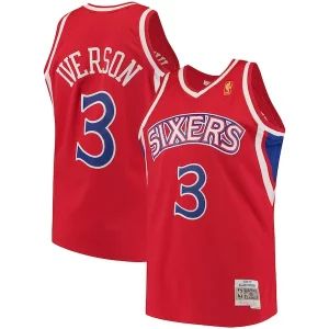 Fantastico Pratico Allen Iverson Philadelphia 76ers 1996/97 Hardwood Classics Swingman Jersey Red/White  per i veri fan