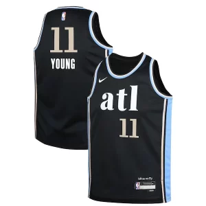 Fantastico Splendido Trae Young Atlanta Hawks Nike Youth Swingman Replica Jersey City Edition Black  per i veri fan