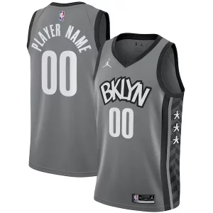 Fascinante Brooklyn Nets Jordan Brand Swingman Custom Jersey Statement Edition Gray  per i veri fan