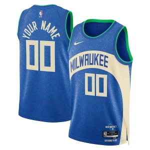 Fascinante Cool Milwaukee Bucks Nike Unisex 2023/24 Custom Swingman Jersey Royal City Edition  per i veri fan