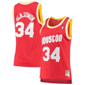 Fascinante Eccezionale Meraviglioso Hakeem Olajuwon Houston Rockets Women's 1993/94 Hardwood Classics Swingman Jersey Red/Navy  per i veri fan