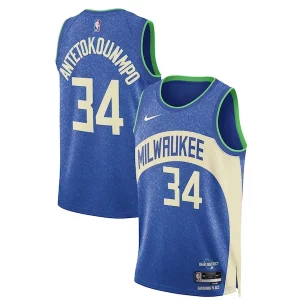 Fascinante Giannis Antetokounmpo Milwaukee Bucks Nike Unisex 2023/24 Swingman Jersey Blue City Edition  per i veri fan