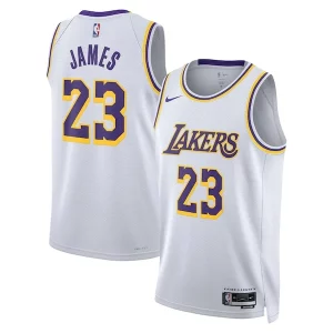 Fascinante Magnifico LeBron James Los Angeles Lakers Nike Unisex Swingman Jersey Association Edition White/Gold  per i veri fan