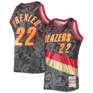 Fascinante Moderno Versatile Clyde Drexler Portland Trail Blazers Hardwood Classics 1991/92 Lunar New Year Swingman Jersey Black  per i veri fan