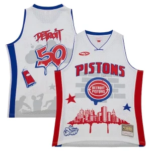 Gorgeous Detroit Pistons x Tats Cru Hardwood Classics Fashion Jersey White  per i veri fan