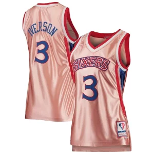 Gorgeous Fantastico Splendido Allen Iverson Philadelphia 76ers Women's 75th Anniversary Rose Gold 1996 Swingman Jersey Pink  per i veri fan