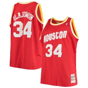 Gorgeous Hakeem Olajuwon Houston Rockets 1993/94 Big & Tall Hardwood Classics Swingman Jersey Red  per i veri fan