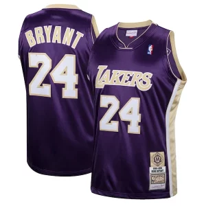 Gorgeous Kobe Bryant Los Angeles Lakers Hall of Fame Class of 2020 #24 Authentic Hardwood Classics Jersey Purple/Gold  per i veri fan