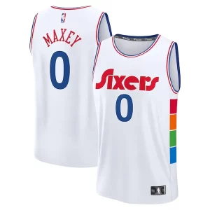 Sofisticato Meraviglioso Tyrese Maxey Philadelphia 76ers 2024/25 Fast Break Player Jersey City Edition White  per i veri fan