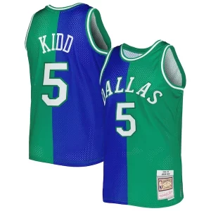 Gorgeous Ottimo Jason Kidd Dallas Mavericks Hardwood Classics 1994/95 Split Swingman Jersey Blue/Green  per i veri fan