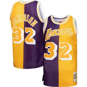 Gorgeous Prestigioso Carino Magic Johnson Los Angeles Lakers Big & Tall Hardwood Classics 1984/85 Split Swingman Jersey Purple/Gold  per i veri fan