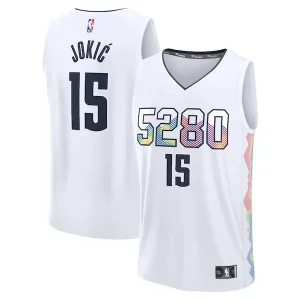 Gorgeous Carino Delizioso Nikola Jokic Denver Nuggets Youth 2024/25 Fast Break Player Jersey City Edition White  per i veri fan