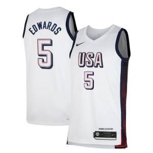 Incantevole Anthony Edwards Unisex Nike Men's USA Basketball 2024 Swingman Player Jersey White  per i veri fan