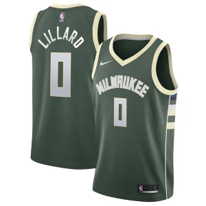 Incantevole Damian Lillard Milwaukee Bucks Nike Unisex Swingman Player Jersey Icon Edition Hunter Green  per i veri fan