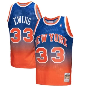 Incantevole Eccezionale Trendy Patrick Ewing New York Knicks 1991/92 Hardwood Classics Fadeaway Swingman Player Jersey Orange/Royal  per i veri fan
