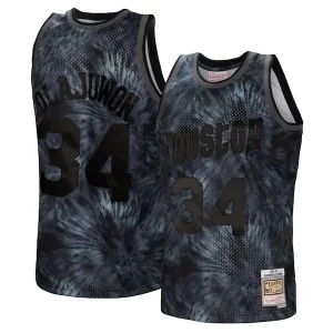 Incantevole Hakeem Olajuwon Houston Rockets Hardwood Classics 1993/94 Tie Dye Swingman Jersey Black  per i veri fan